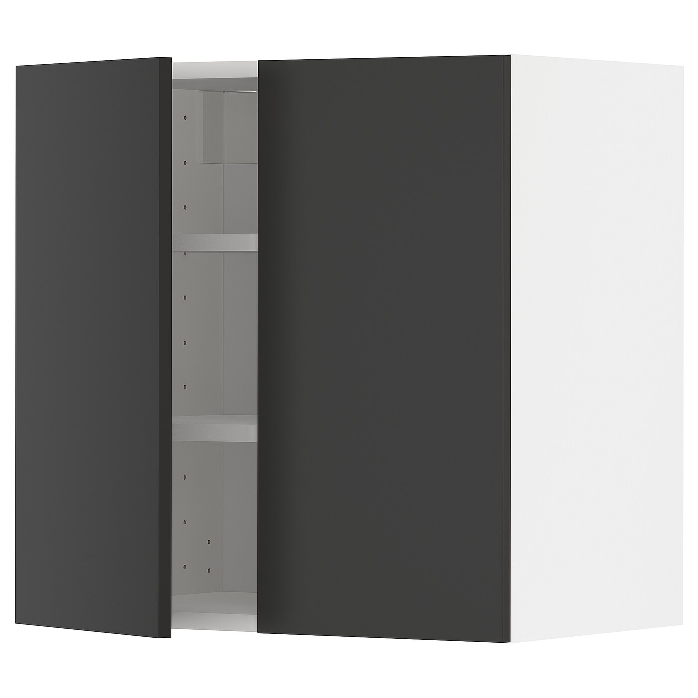 Навесной шкаф с полкой - METOD IKEA/ МЕТОД ИКЕА, 60х60 см, белый/черный
