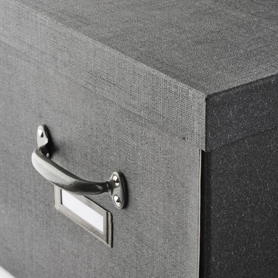 Коробка с крышкой - TJOG IKEA/ЧУГ ИКЕА, 35x56x30 см,  серый (изображение №3)