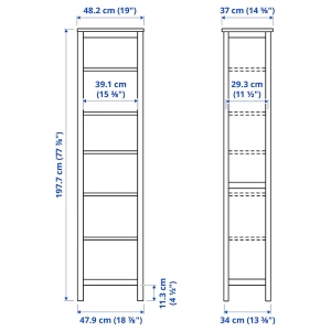 Второе фото. Открытый книжный шкаф - IKEA HEMNES, 49x197 см, белый, ХЕМНЭС ИКЕА