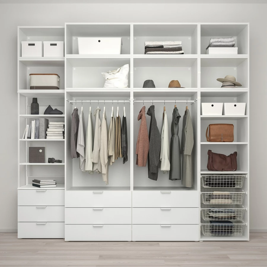 Шкаф 11 дверей + 9 ящиков - IKEA PLATSA/ПЛАТСА ИКЕА, 57х280х261 см, белый (изображение №2)