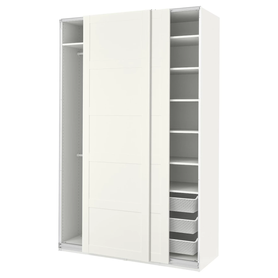 Шкаф-купе - IKEA PAX/BERGSBO/ ПАКС/БЕРГСБУ ИКЕА, 150x66x236 см, белый (изображение №1)