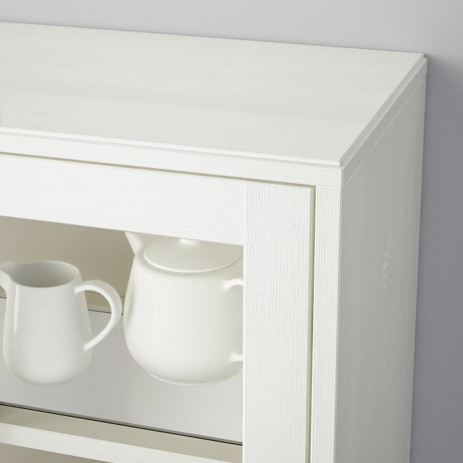 Шкаф-витрина с цоколем - IKEA HAVSTA/ХАВСТА ИКЕА, 81x37x134 см, белый (изображение №4)