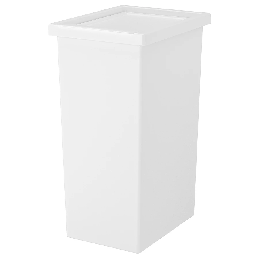 Пластиковая корзина с крышкой - IKEA FILUR, 42л, белый, ФИЛУР ИКЕА (изображение №1)