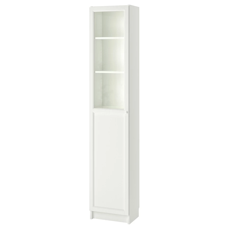 Книжный шкаф с дверью - BILLY/OXBERG IKEA/БИЛЛИ/ОКСБЕРГ ИКЕА, 30х40х202 см, белый (изображение №1)
