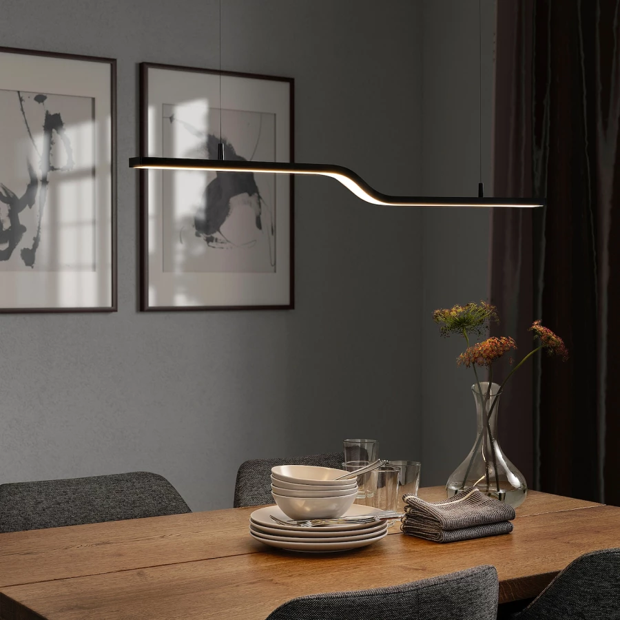 Подвесной светильник - PILSKOTT IKEA / ПИЛЬСКОТТ ИКЕА, 97 см, белый/ черный (изображение №2)