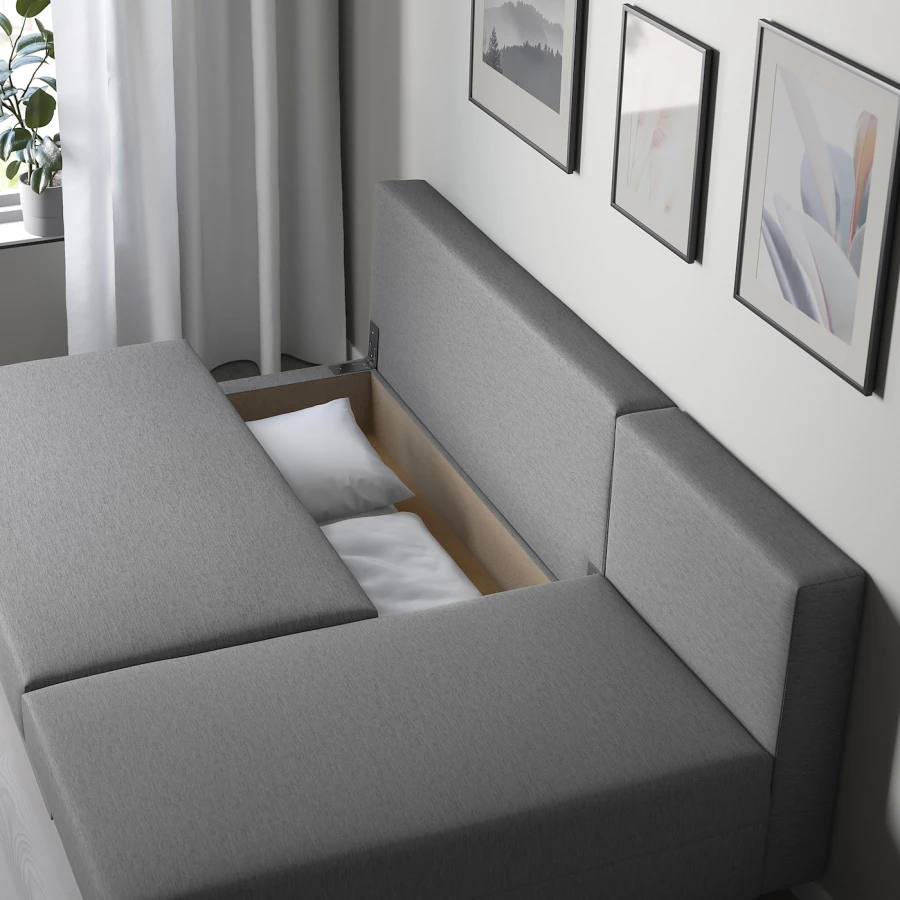 3-местный диван и шезлонг - IKEA ÄLVDALEN/ALVDALEN/ЭЛВДАЛЕН ИКЕА, 81х82х196 см, серый (изображение №5)