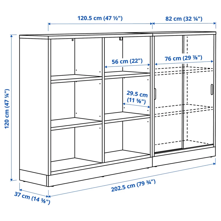 Книжный шкаф - TONSTAD IKEA/  ТОНСТАД  ИКЕА,  202х120 см, коричневый (изображение №3)