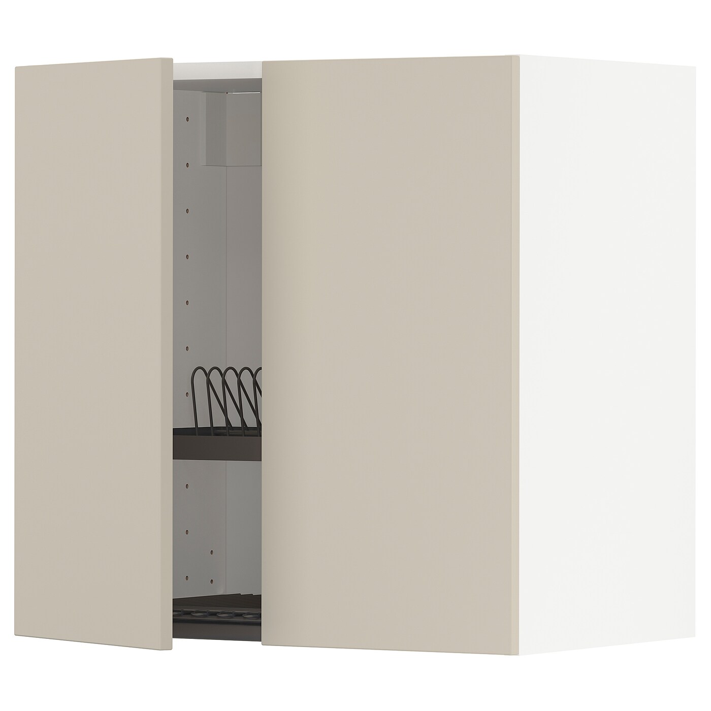 Навесной шкаф с сушилкой - METOD IKEA/ МЕТОД ИКЕА, 60х60 см, светло-коричневый/белый