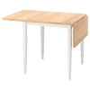 Стол раскладной - IKEA DANDERYD, 74/134x80 см, дубовый шпон/белый, ДАНДЭРЮД ИКЕА
