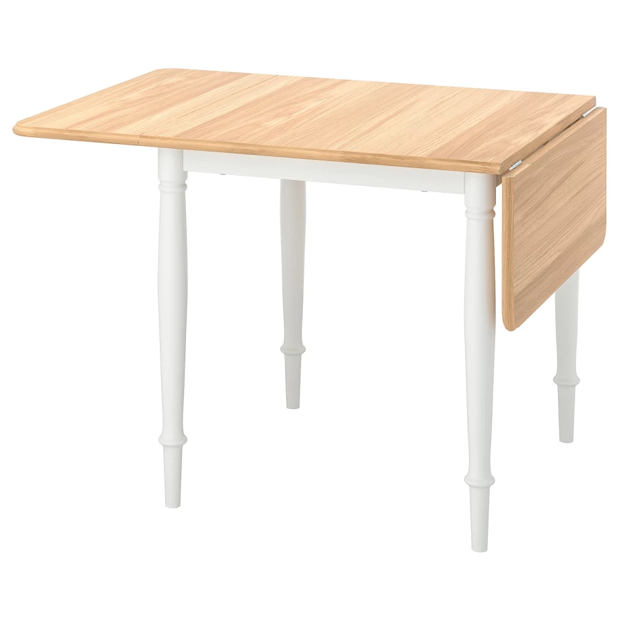 Стол раскладной - IKEA DANDERYD, 74/134x80 см, дубовый шпон/белый, ДАНДЭРЮД ИКЕА (изображение №1)