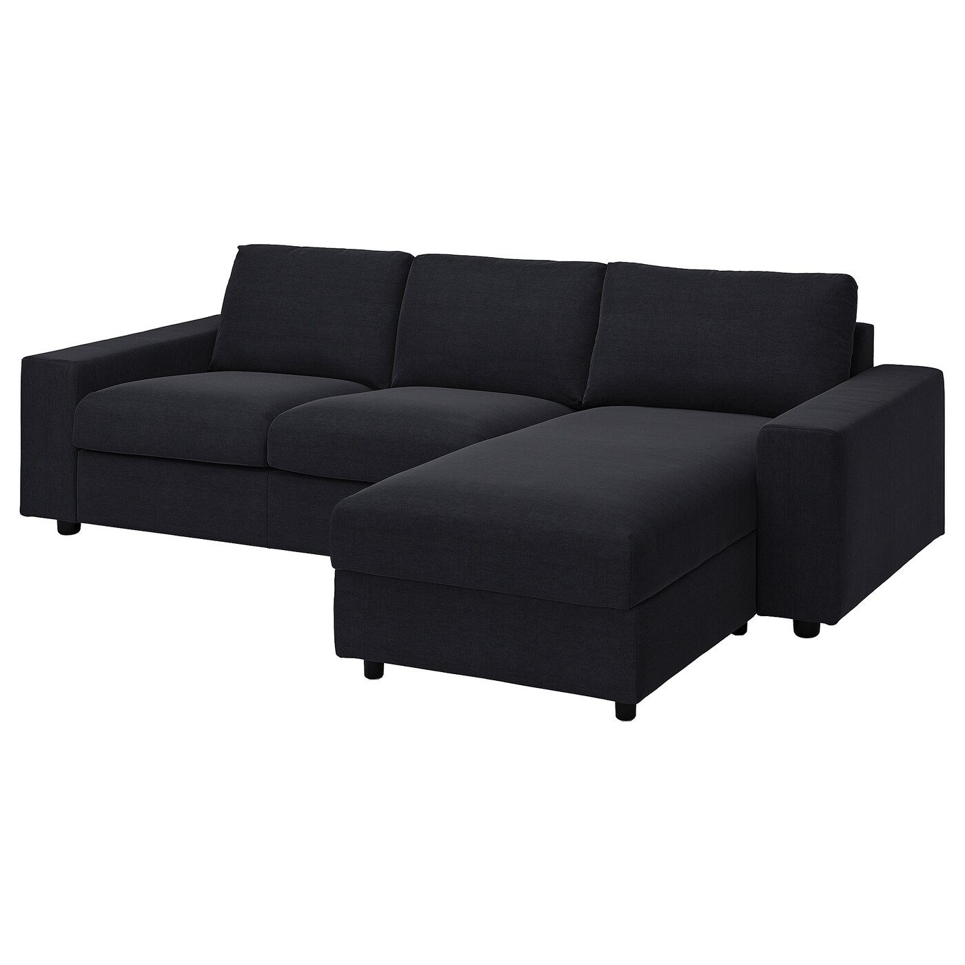 Чехол на 3-местный диван с шезлонгом - KEA VIMLE/ВИМЛЕ ИКЕА, черный