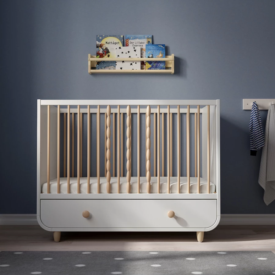 Кровать для новорожденных - IKEA MYLLRA, 60x120 см, белый,  МИЛЛРА ИКЕА (изображение №9)