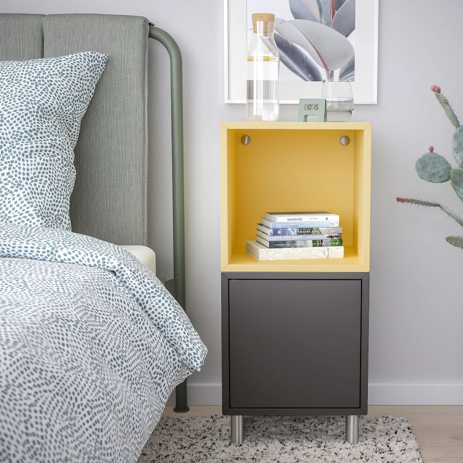 Комбинация для хранения - EKET IKEA/ ЭКЕТ ИКЕА,  80х35х70 см,  темно-серый/желтый (изображение №2)