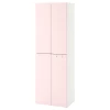 Шкаф детский - IKEA PLATSA/SMÅSTAD/SMASTAD, 60x57x181 см, белый/розовый,  ИКЕА