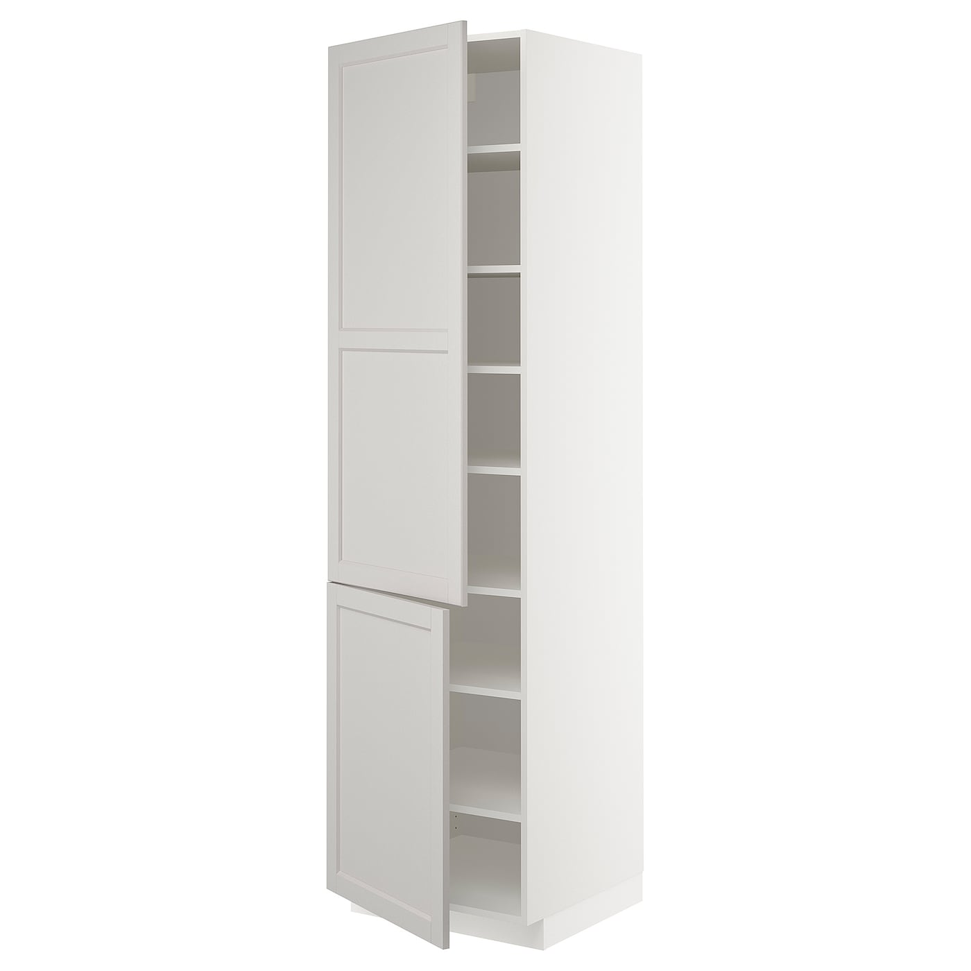 Высокий шкаф - IKEA METOD/МЕТОД ИКЕА, 220х60х60 см, белый/серый