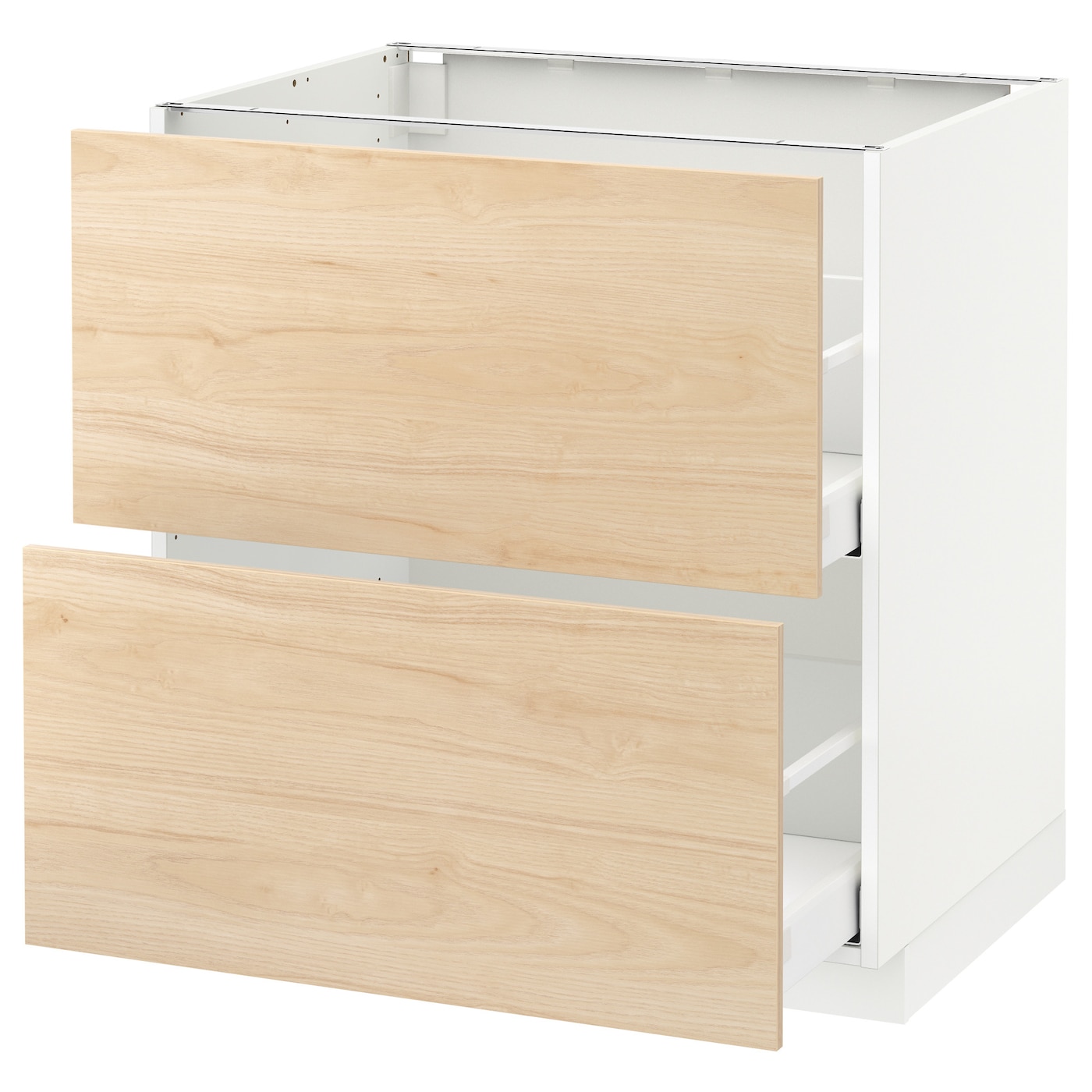 Напольный кухонный шкаф  - IKEA METOD MAXIMERA, 88x62x80см, белый/светлый ясень, МЕТОД МАКСИМЕРА ИКЕА