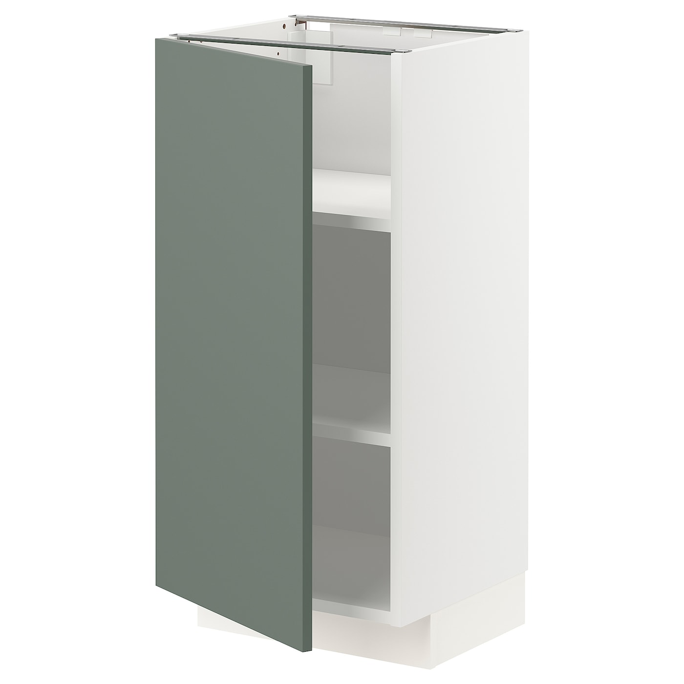 Напольный шкаф - IKEA METOD, 88x39x40см, белый/серо-зеленый, МЕТОД ИКЕА