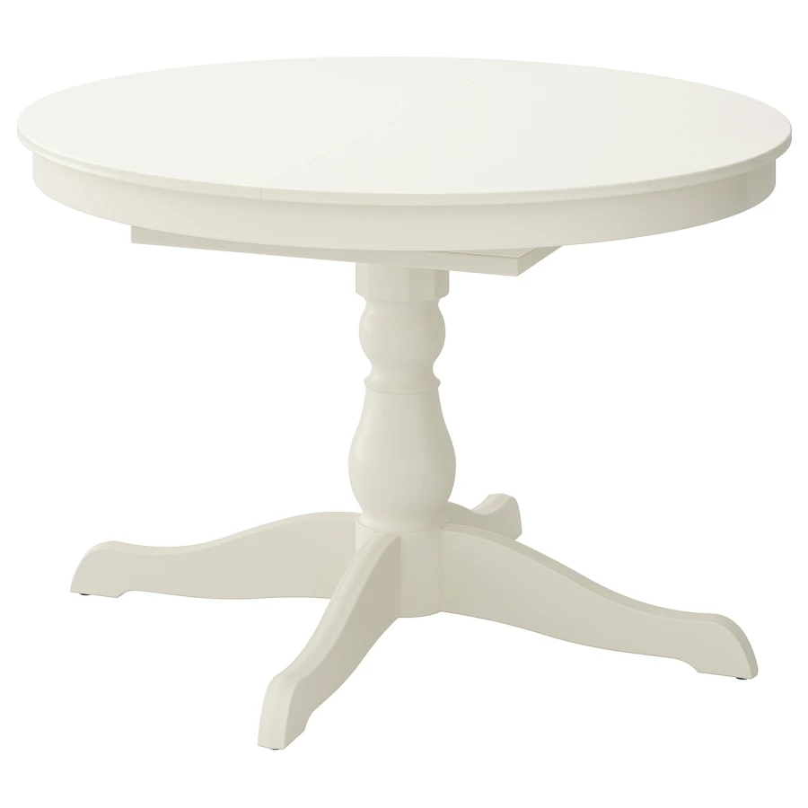 Стол круглый раздвижной - IKEA INGATORP, 155/110х74 см, белый, ИНГАТОРП ИКЕА (изображение №1)