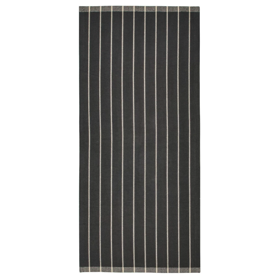 Коврик придверный безворсовый IKEA RIDSTIG/ ИКЕА РИДСТИГ, 80х180 см, черный/белый (изображение №1)