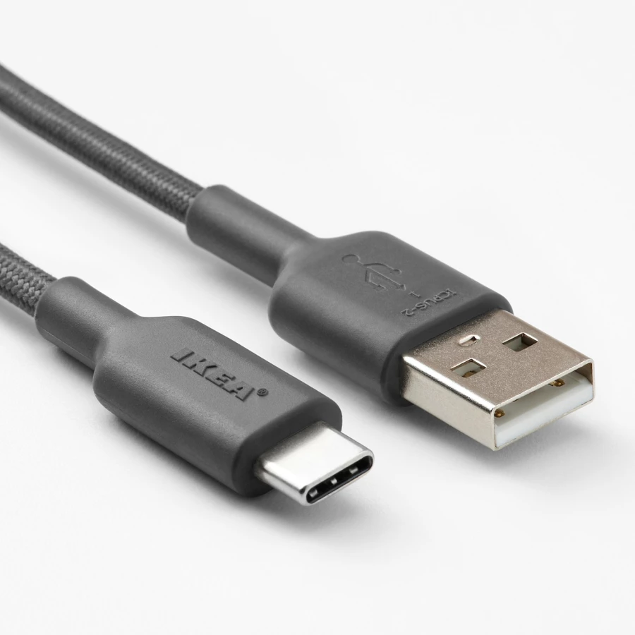 Кабель USB-A — USB-C  - LILLHULT IKEA/ ЛИЛЛЬХУЛЬТ ИКЕА, черный (изображение №2)