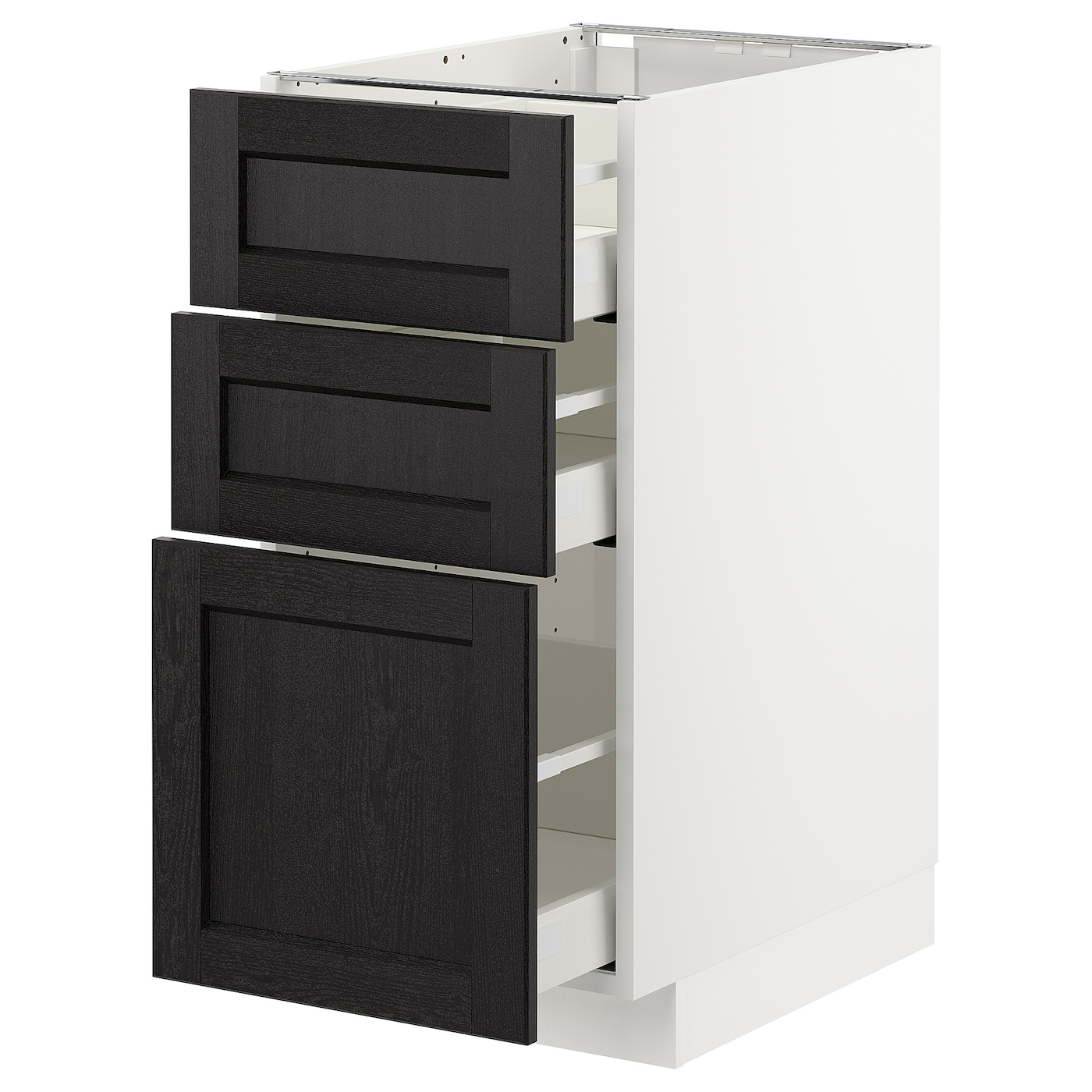Напольный кухонный шкаф - IKEA METOD MAXIMERA, 88x62x40см, белый/черный, МЕТОД МАКСИМЕРА ИКЕА