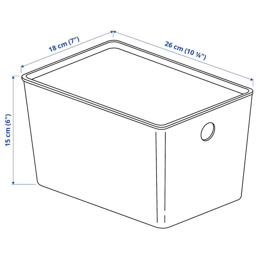 Коробка с крышкой - KUGGIS IKEA/  КУГГИС ИКЕА, 18x26x15 см, черный (изображение №6)