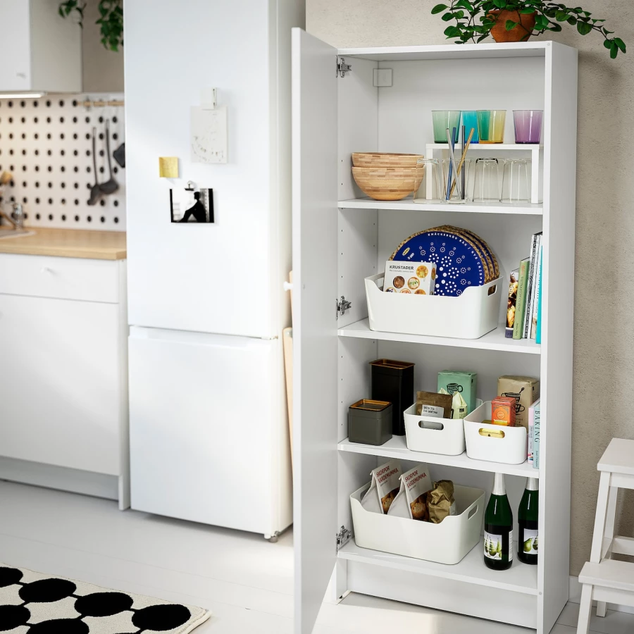 Высокий напольный шкаф - IKEA KNOXHULT/ИКЕА КНОКСХУЛЬТ, 153 см х 60 см х 31 см , белый (изображение №2)