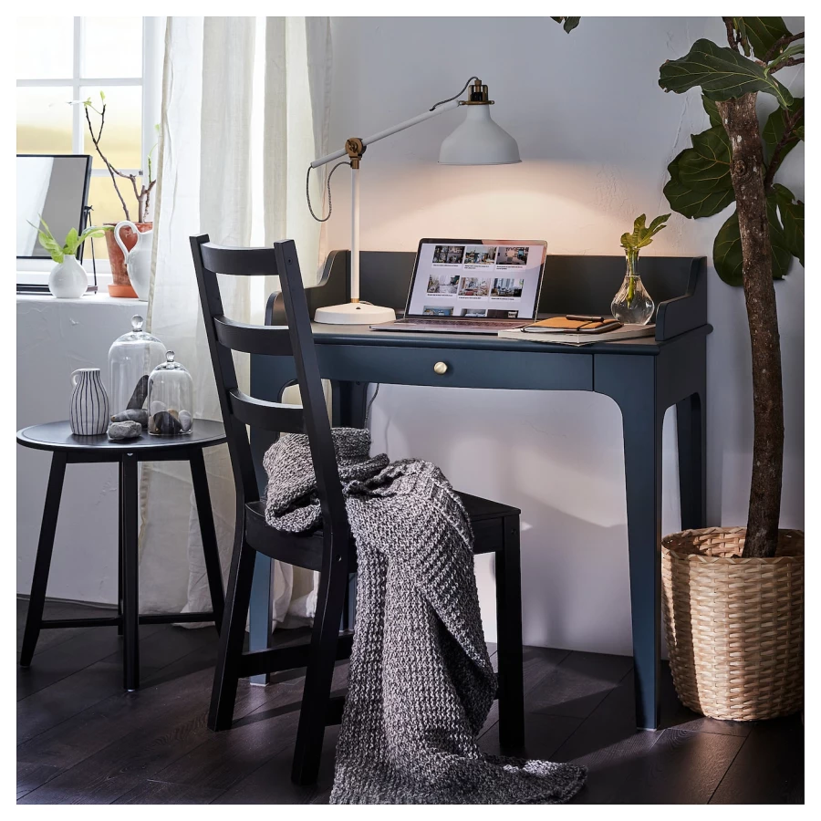 Письменный стол - IKEA LOMMARP, 90x54 см, темно-сине-зеленый, ЛОММАРП ИКЕА (изображение №2)