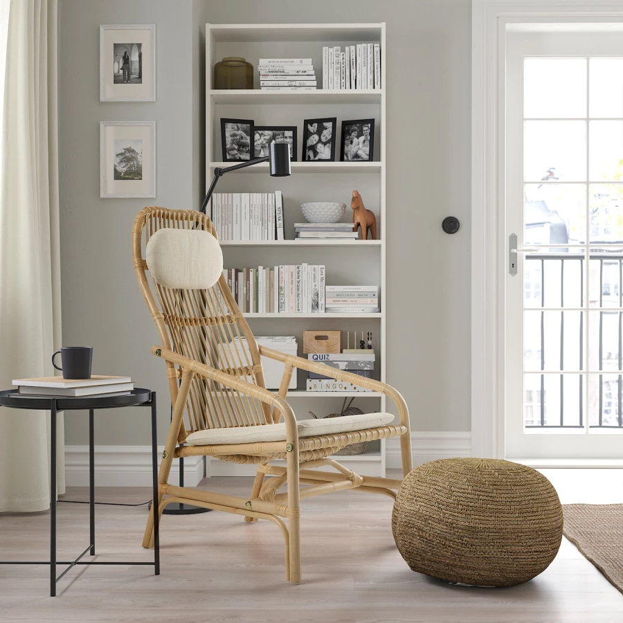 Кресло - IKEA SALNÖ/SALNO/САЛЬНО ИКЕА, 110х84х55 см,  бежевый (изображение №6)
