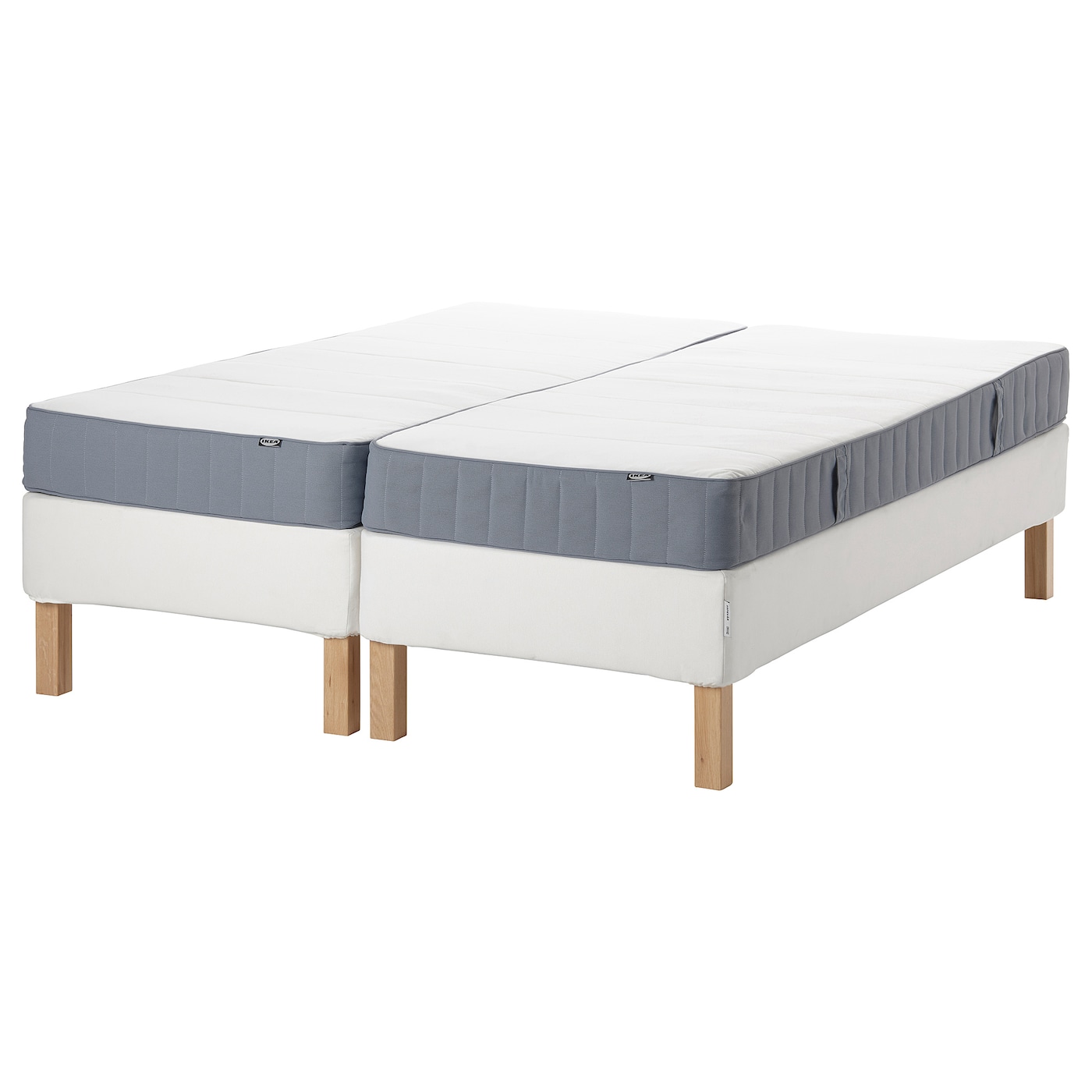 Континентальная кровать - IKEA ESPEVÄR/ESPEVAR/VESTMARKA, 200х180 см, матрас жесткий/средне-жесткий, белый, ЭСПЕВАР/ВЕСТМАРКА ИКЕА