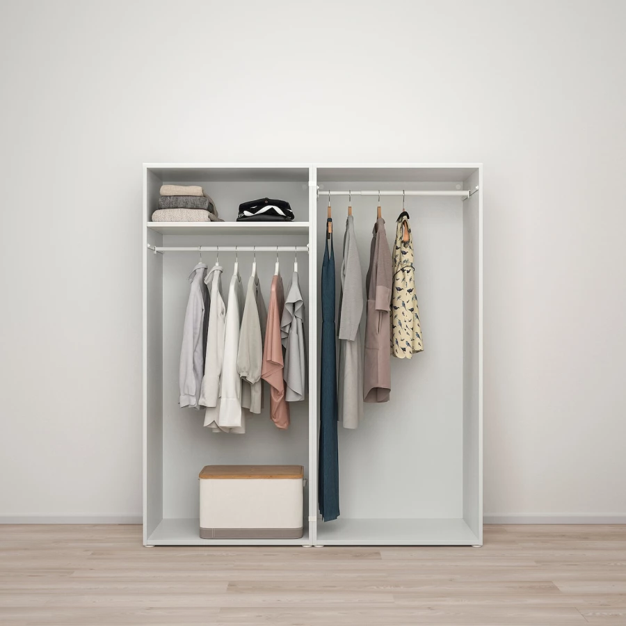 Платяной шкаф - IKEA PLATSA/FONNES  / ПЛАТСА/ФОННЕС ИКЕА, 160x57x181 см, белый (изображение №3)