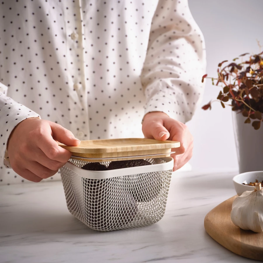 Корзина для продуктов IKEA 365+/ ИКЕА 365+, 14х14х10 см, белый (изображение №3)