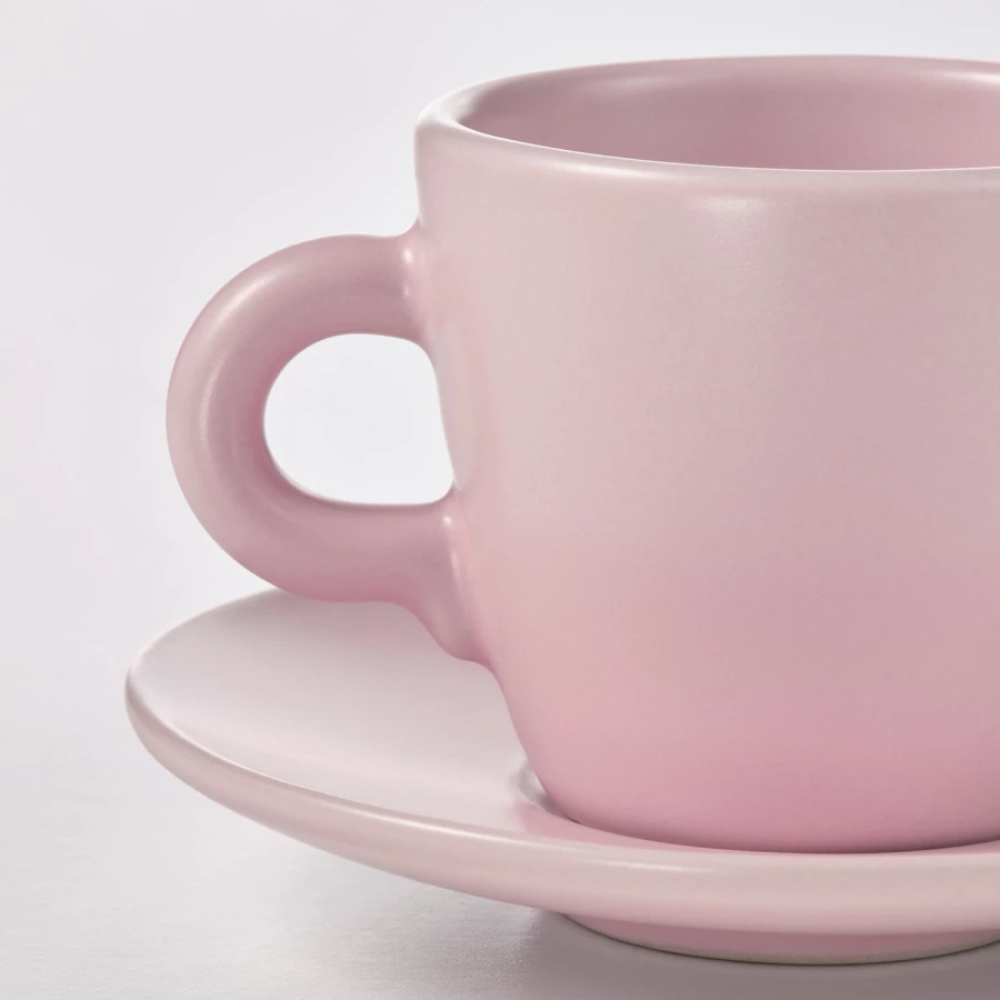 Чайный набор, 4 шт. - IKEA FÄRGKLAR/FARGKLAR, 70 мл, светло-розовый, ФЭРГКЛАР ИКЕА (изображение №2)