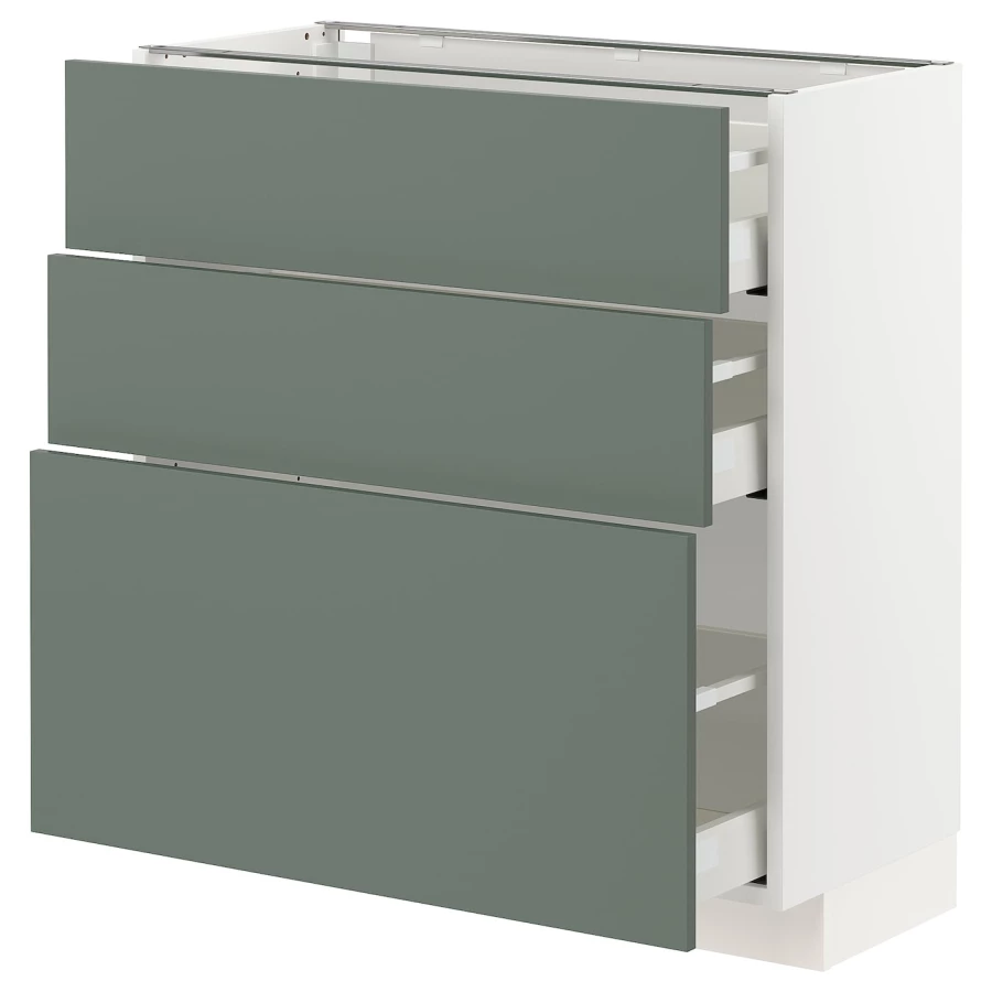 Напольный шкаф - METOD / MAXIMERA IKEA/ МЕТОД/ МАКСИМЕРА ИКЕА,  88х80 см, белый/зеленый (изображение №1)