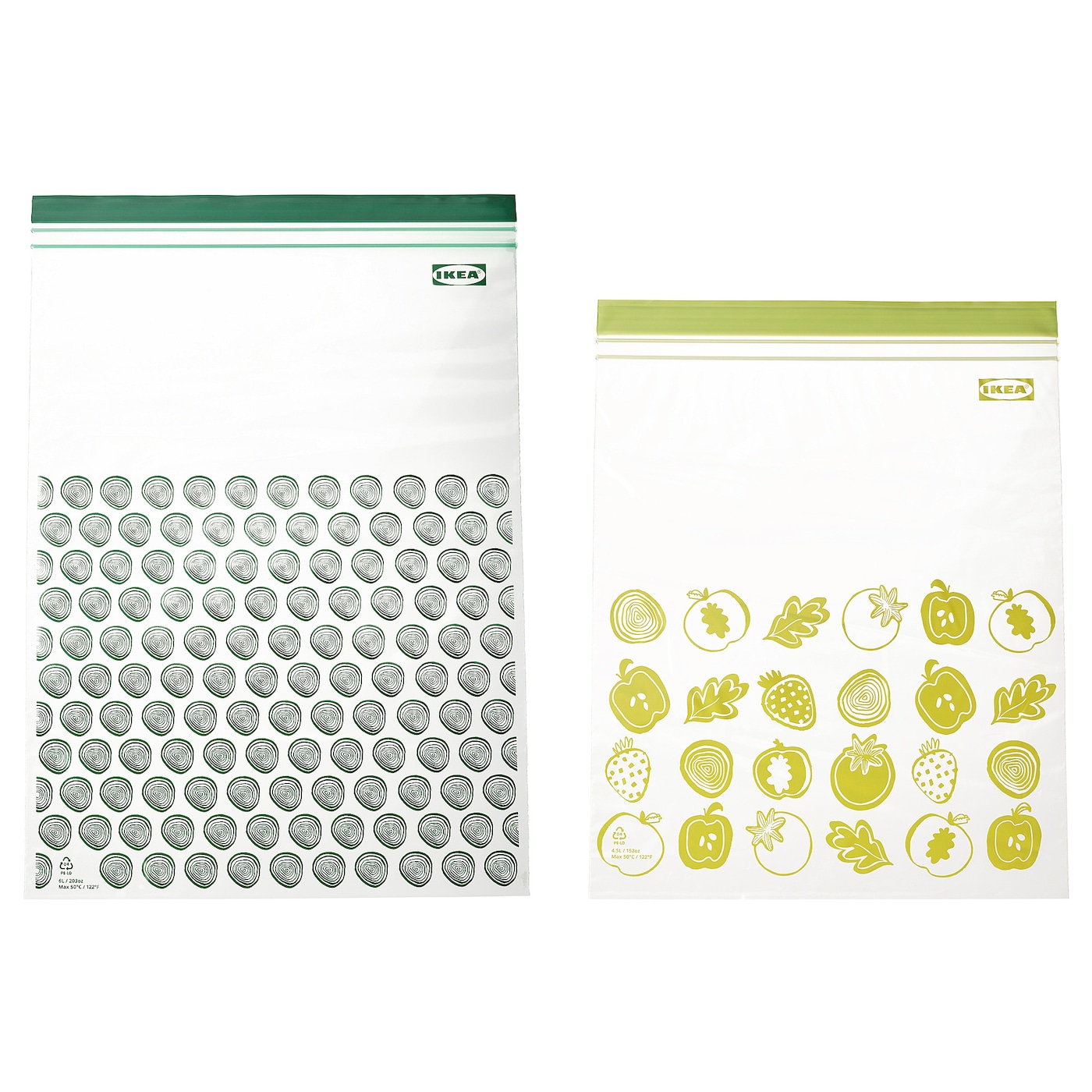 Пакет для продуктов, 30 шт. - IKEA ISTAD, 4.5 л, зеленый/светло-зеленый, ИСТАД ИКЕА