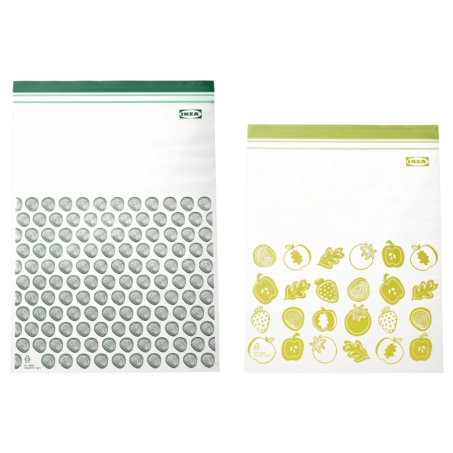Пакет для продуктов, 30 шт. - IKEA ISTAD, 4.5 л, зеленый/светло-зеленый, ИСТАД ИКЕА (изображение №1)