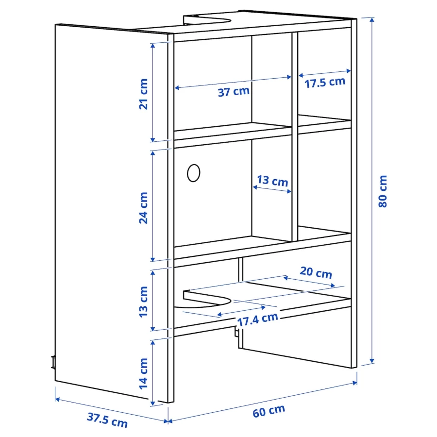 Шкафчик навесной для встроенной вытяжки -  METOD  IKEA/  МЕТОД ИКЕА, 80х60 см, белый (изображение №3)