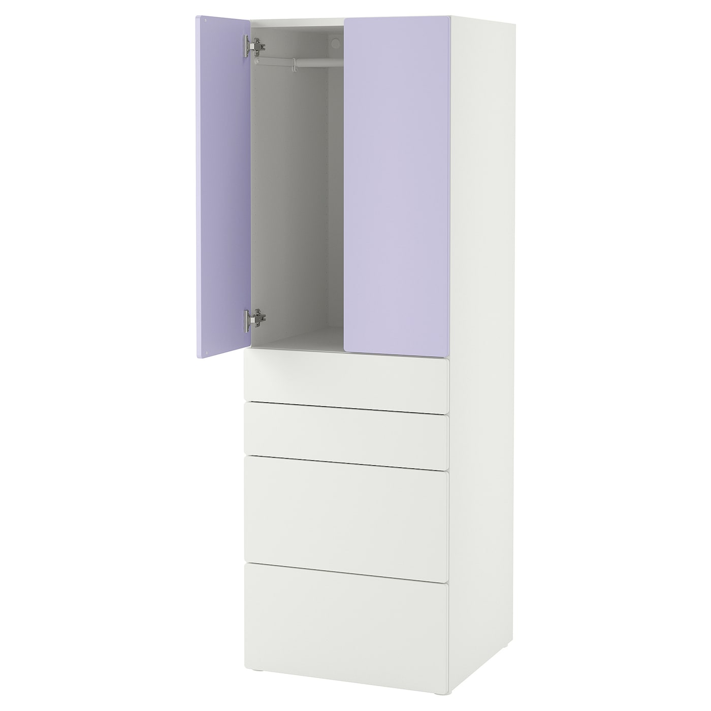 Гардероб - IKEA SMÅSTAD/SMASTAD/СМОСТАД ИКЕА,  181х60 см, белый/фиолетовый