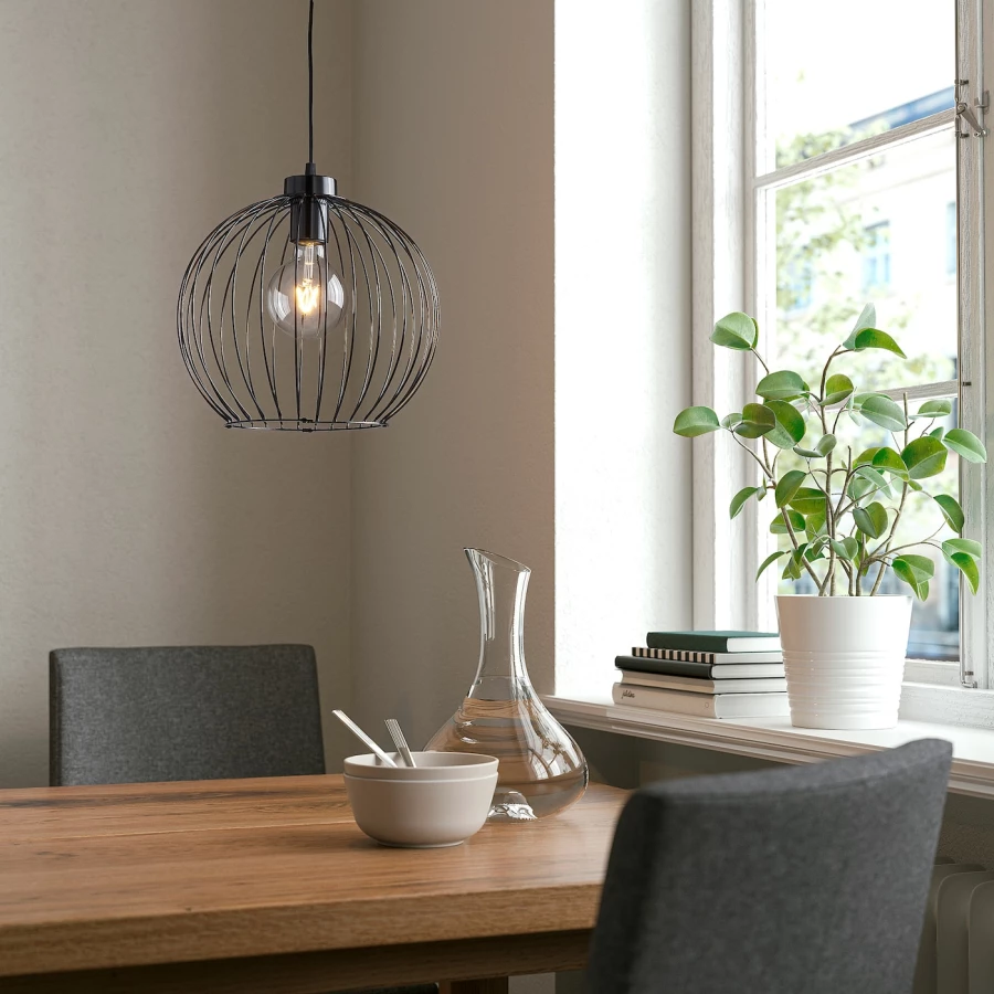 Подвесной светильник - GRINDFALLET IKEA/ ГРИНДФАЛЛЕТ ИКЕА, 30 см, черный (изображение №4)