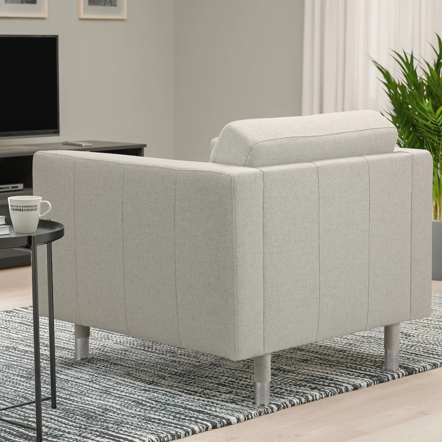 Кресло - IKEA LANDSKRONA, 89х89х78 см, светло-серый, ЛАНДСКРУНА ИКЕА (изображение №4)