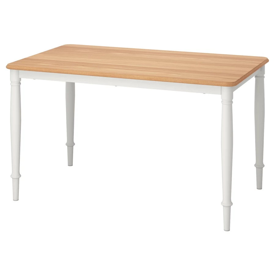 Стол обеденный - IKEA DANDERYD, 130х80 см, дубовый шпон/белый, ДАНДЭРЮД ИКЕА (изображение №1)