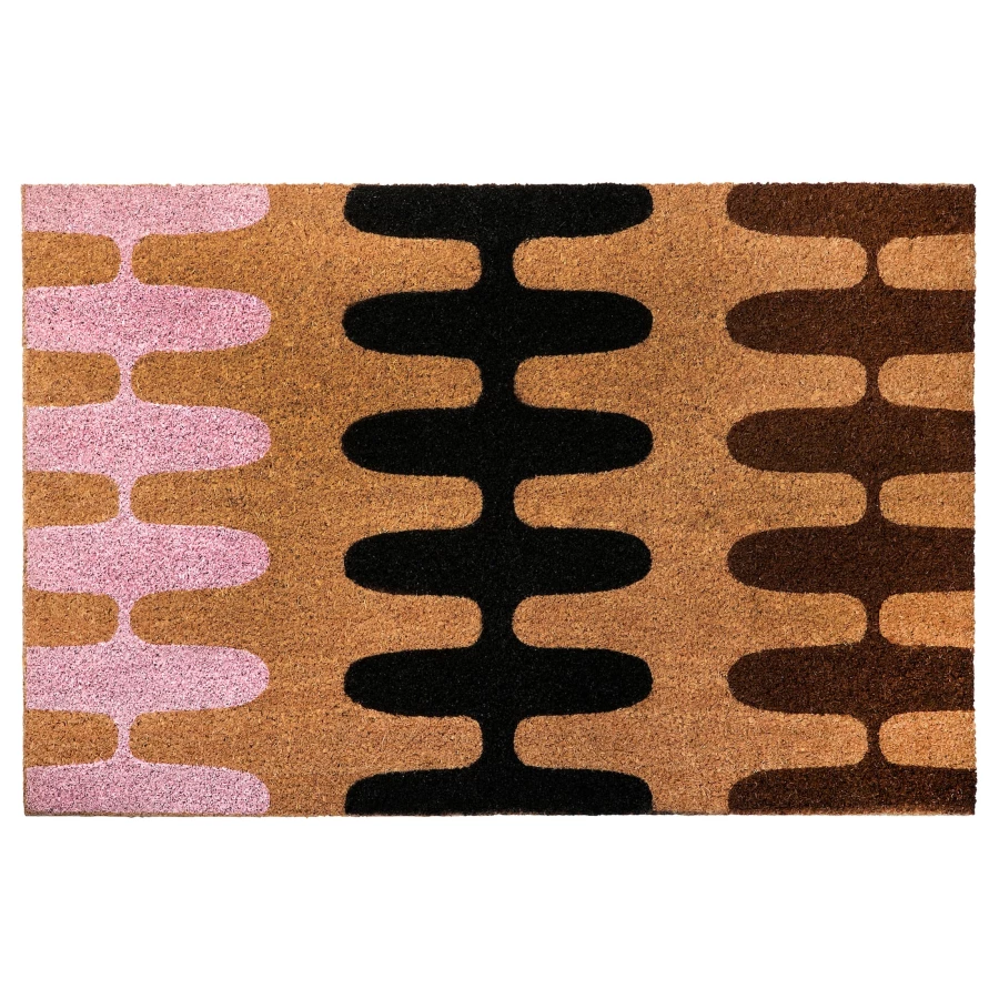 Коврик - IKEA GÅNGYTA/GANGYTA, 60х40 см, светло-коричневый/черный/коричневый/розовый, ГОНГУТА ИКЕА (изображение №1)