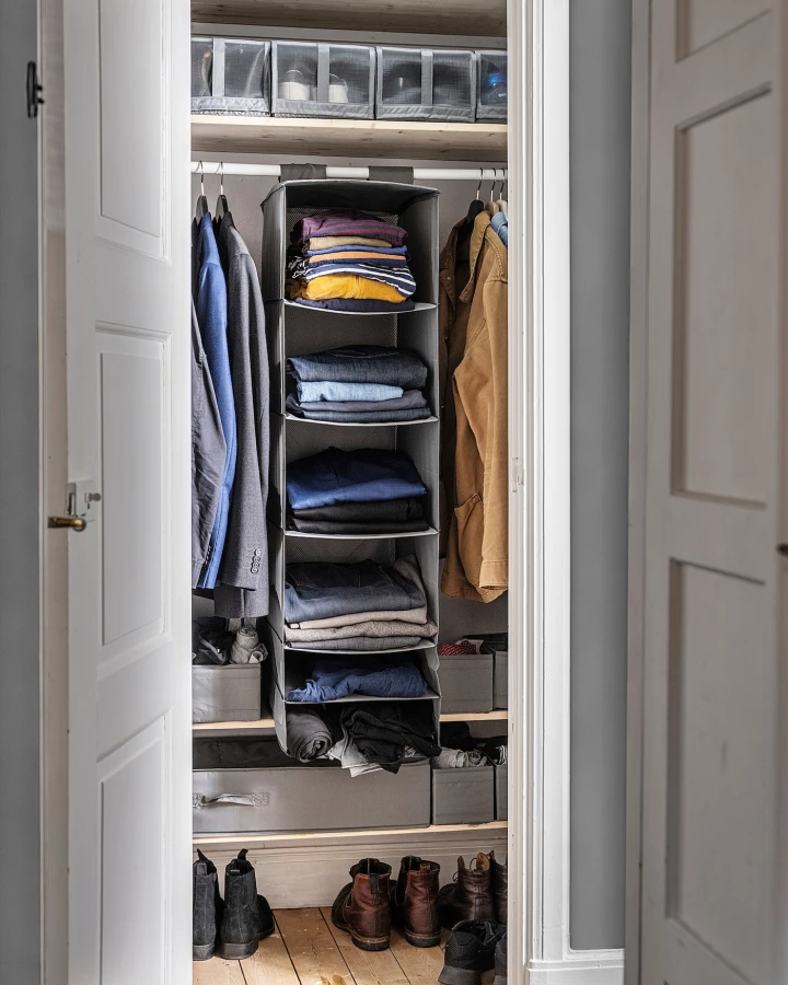 Шкаф для хранения с отделениями - SKUBB IKEA/ СКУББ ИКЕА, 125х45х35 см, серый (изображение №2)