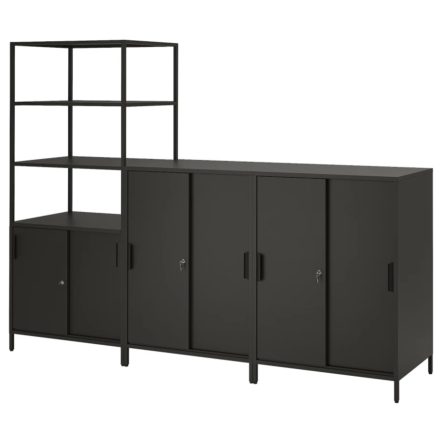 Комбинация шкафов - IKEA TROTTEN/ТРОТТЕН ИКЕА, 180х240 см, черный (изображение №1)