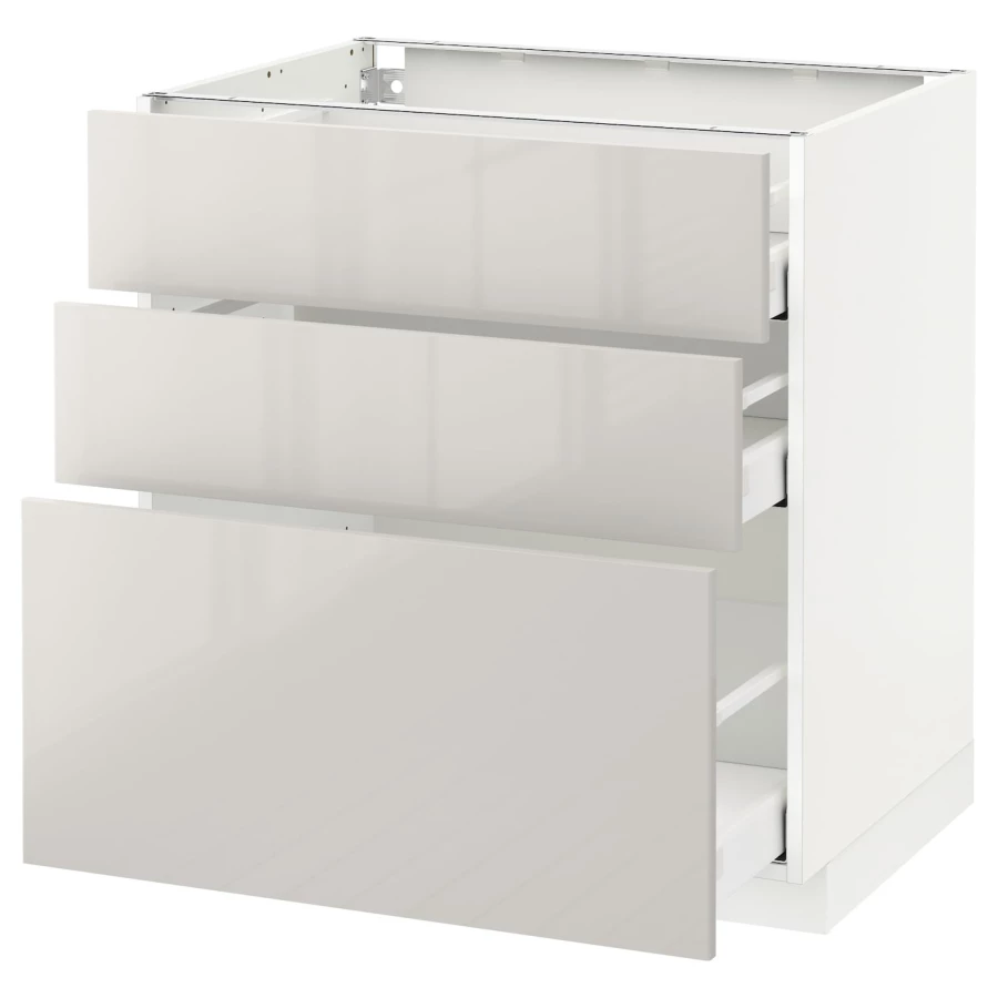 Напольный шкаф  - IKEA METOD MAXIMERA, 88x62x80см, белый/светло-серый, МЕТОД МАКСИМЕРА ИКЕА (изображение №1)