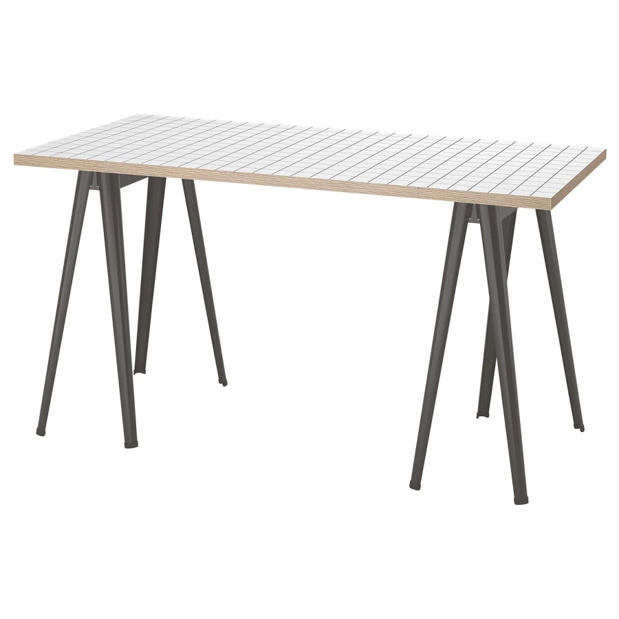 Письменный стол - IKEA LAGKAPTEN/NÄRSPEL/NARSPEL, 140х60 см, белый антрацит/темно-серый, ЛАГКАПТЕН/НЭРСПЕЛЬ ИКЕА (изображение №1)