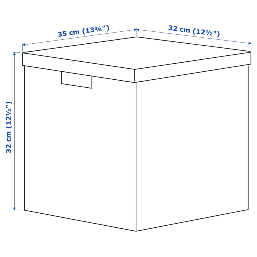 Коробка с крышкой - TJENA IKEA/ ТЬЕНА ИКЕА, 35х32х32 см,  белый (изображение №6)