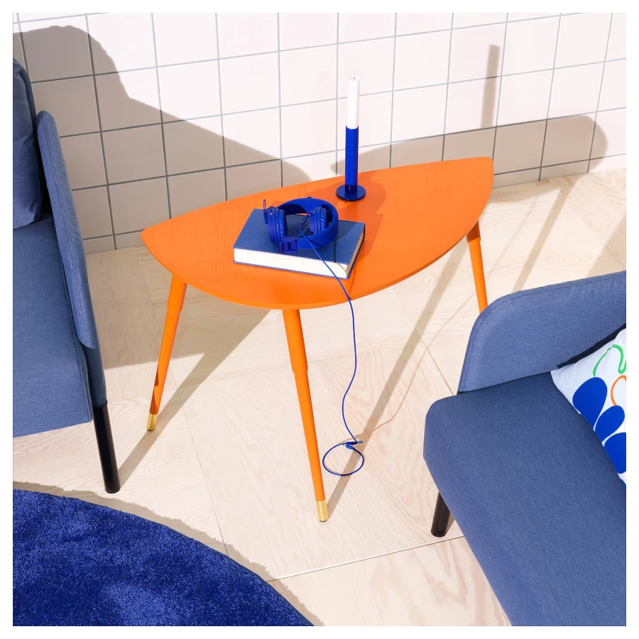 Журнальный столик - IKEA LÖVBACKEN/ЛЁВБАКЕН/ЛЕВБАКЕН ИКЕА, 77х39х51 см, оранжевый (изображение №2)