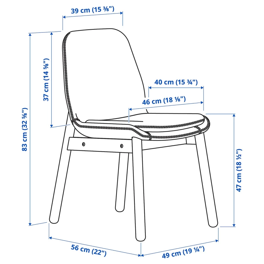 Стол и 4 стула - VEDBO / VEDBO IKEA/ ВЕДБО ИКЕА, 160х95 см, белый/серый (изображение №7)
