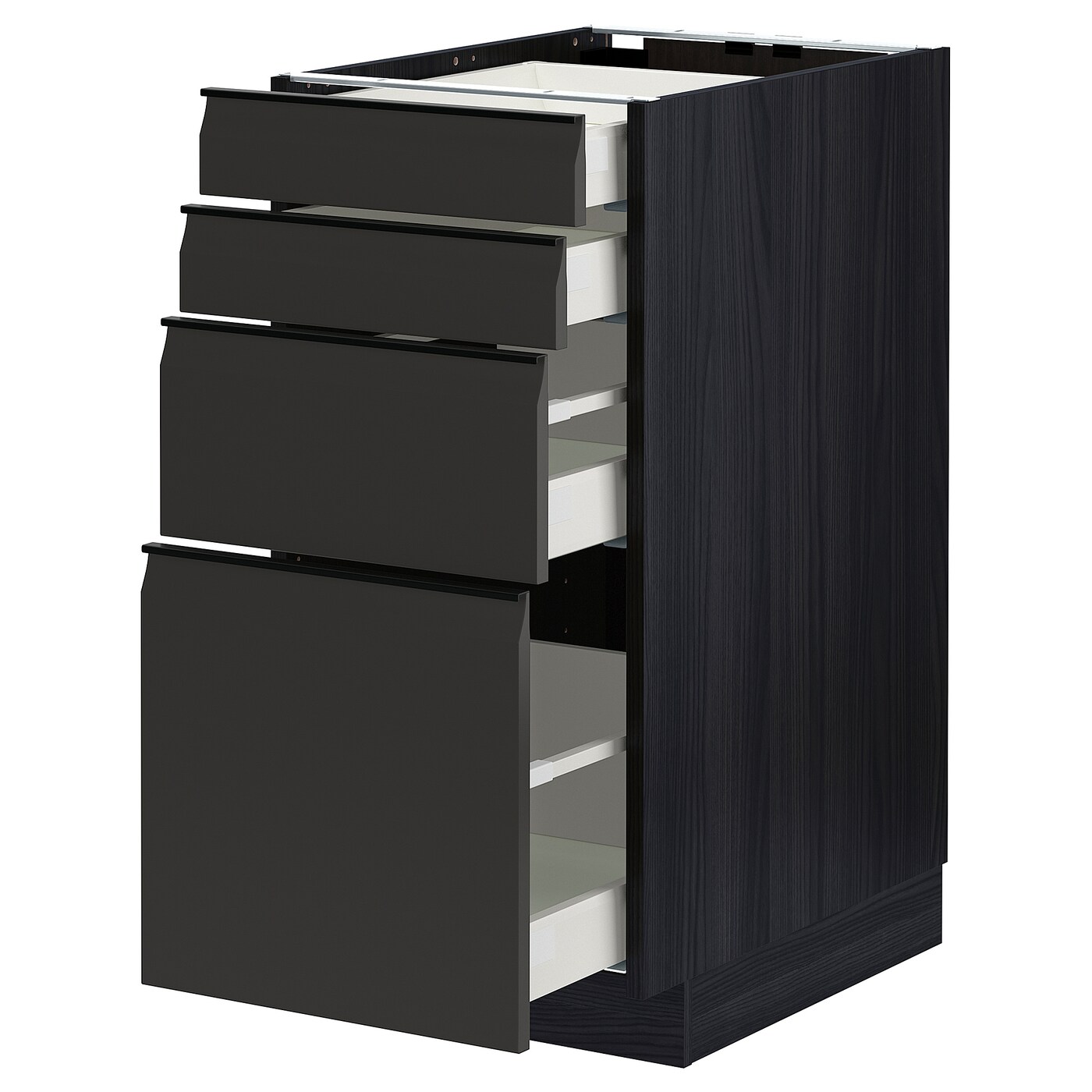 Напольный кухонный шкаф  - IKEA METOD MAXIMERA, 88x62x40см, черный, МЕТОД МАКСИМЕРА ИКЕА